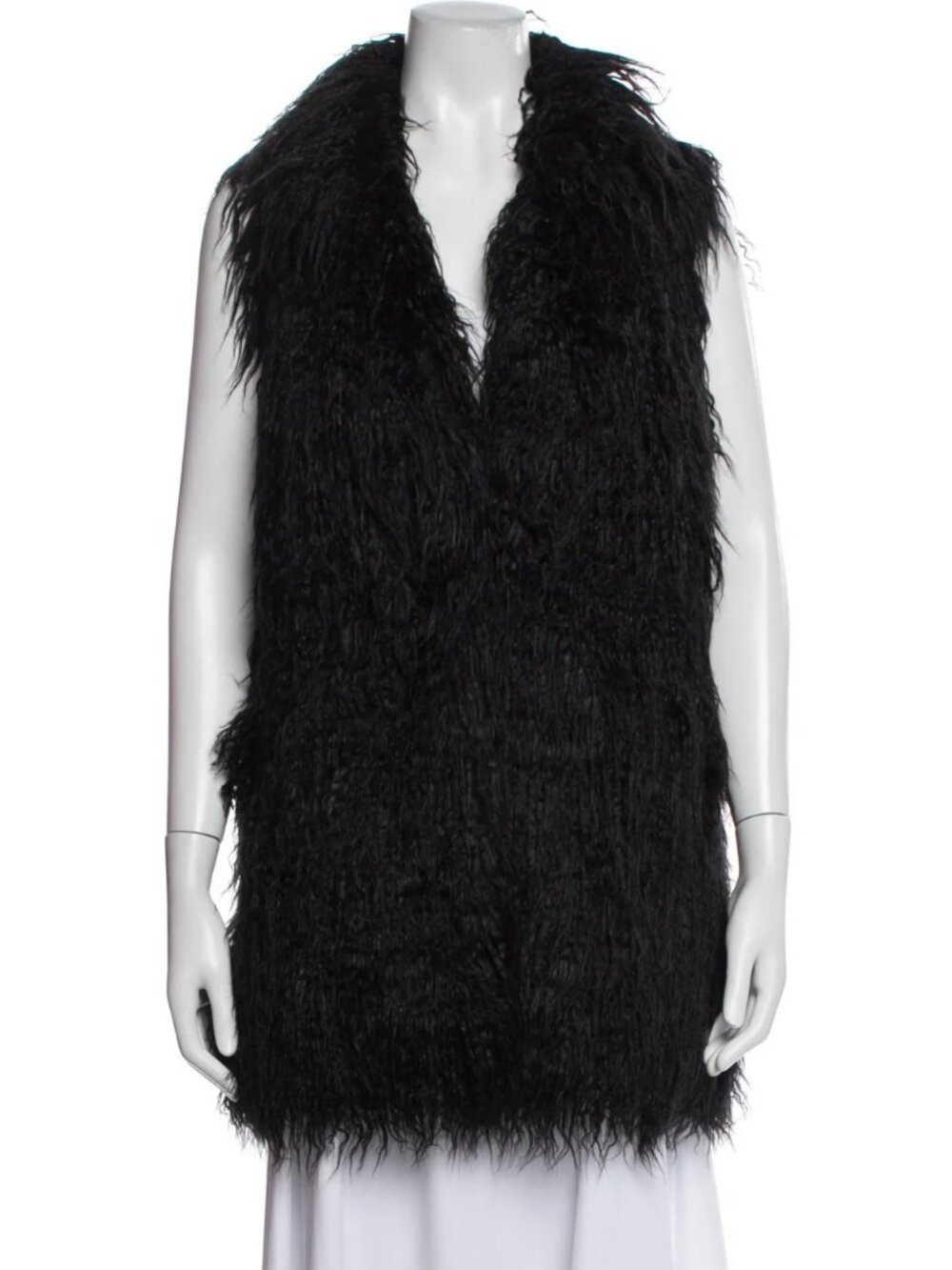 Black Faux Fur Vest from Donna Salyers' Fabulous Furs, Size XL